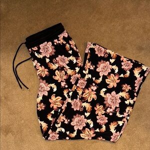 Ralph Lauren Black and Pink Wide Leg Pants